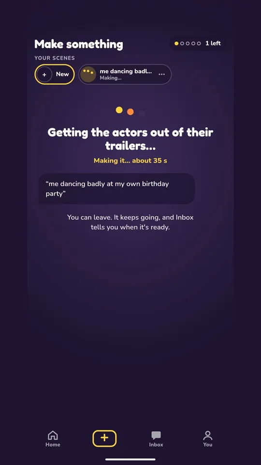 a scene being made: "getting the actors out of their trailers", about 35 seconds