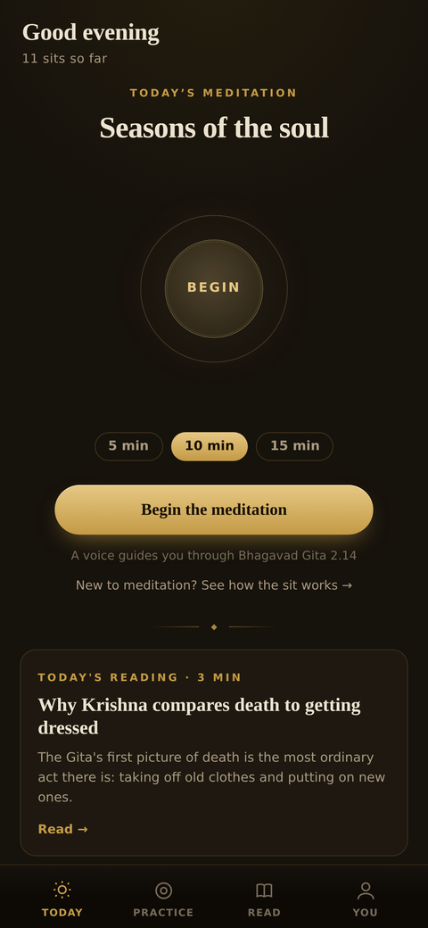 today's meditation and the list of 108 guided sits